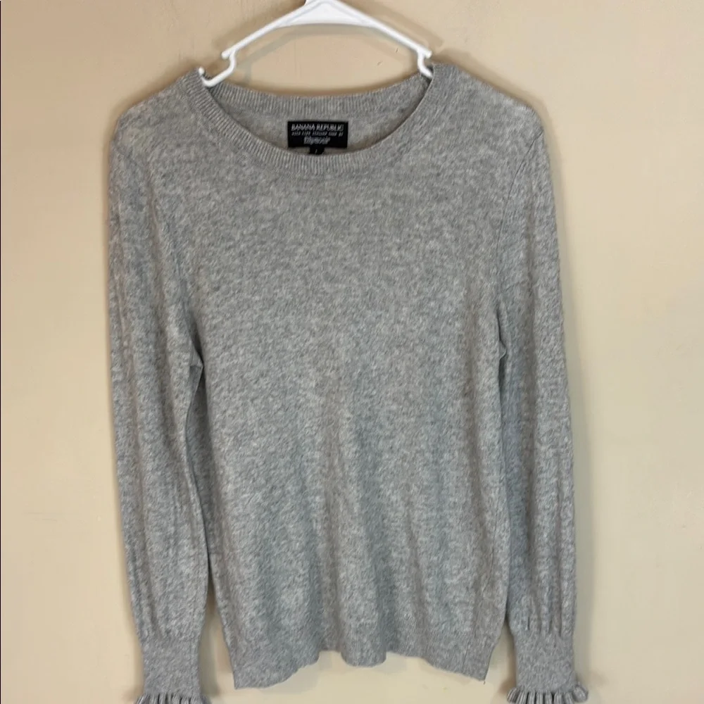Banana Republic Fine Italian Yarn Filpucci Gray Wool Cashmere Blend Sweater L